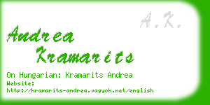 andrea kramarits business card